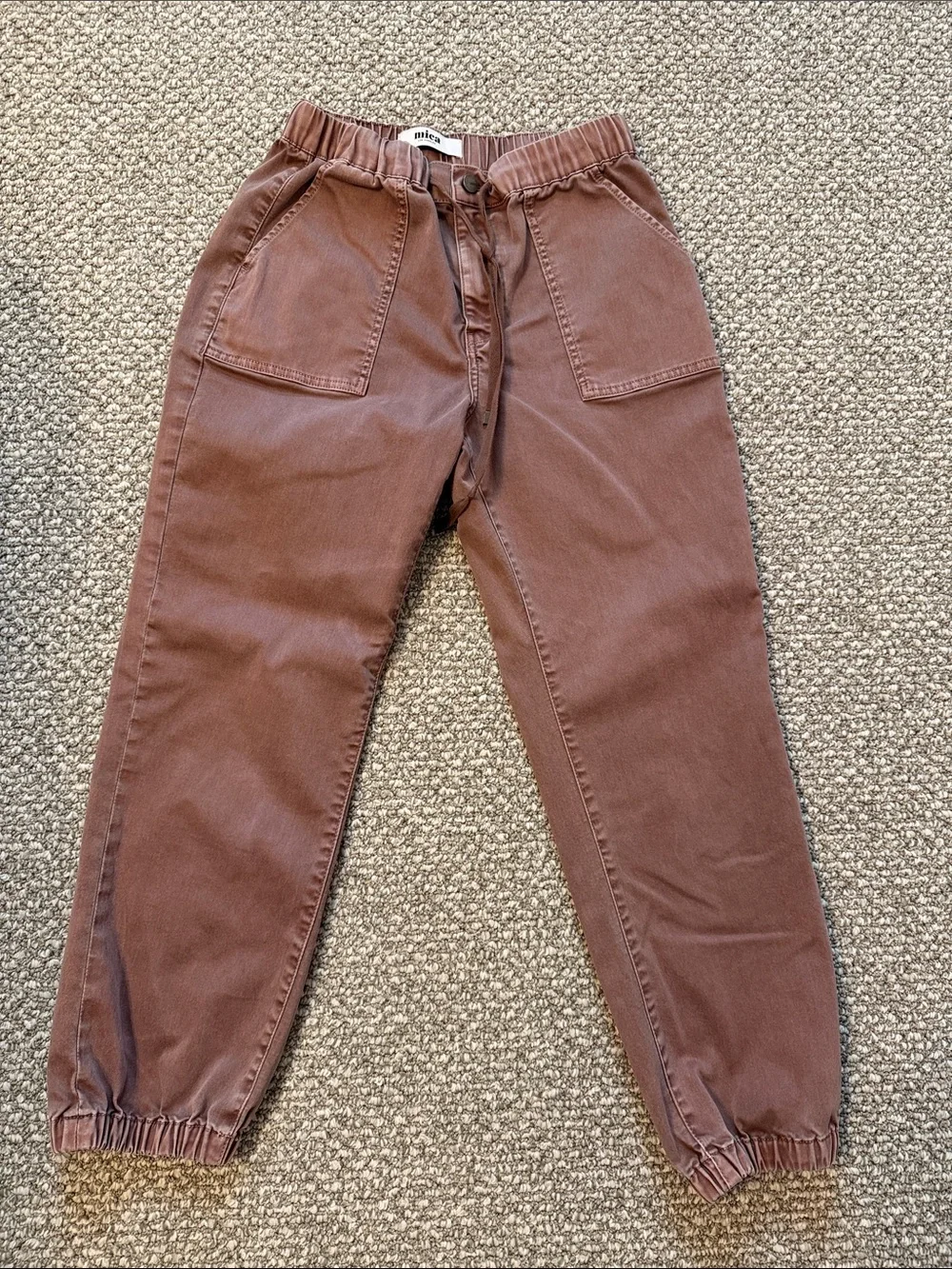 MIA Ankle Cropped Drawstring Joggers in Rust - Picture 1 of 5